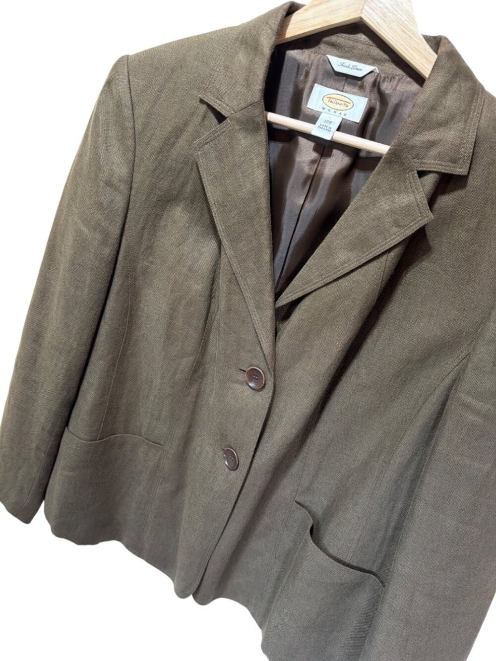 Talbots Vintage 90s Brown Irish Lined Classic Tailored Blazer 12W